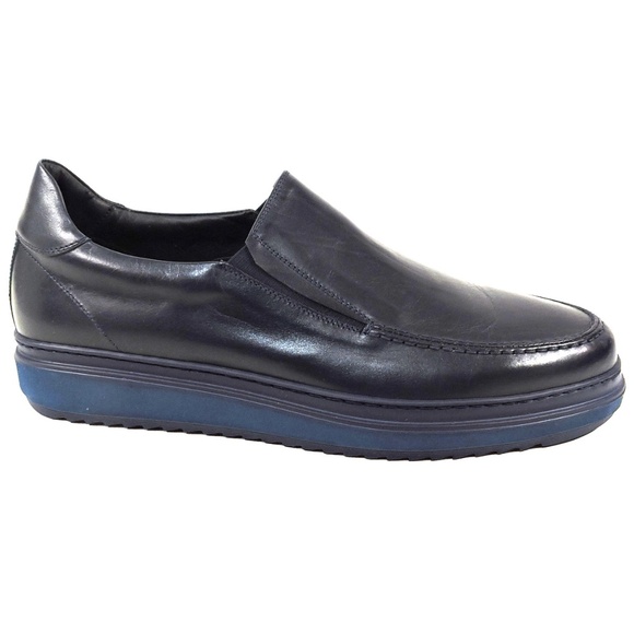 ALBERTO CICCIOLI ?? MEN\'S NAVY BLUE SOFT LEATHER COMFORT LOAFERS main image 4